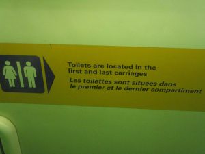 Sign inside Eurostar train