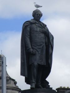 Daniel O' Connell statue with bird topper - Dublin