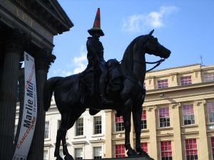 The Duke of Wellington Statue with customary cone hat - Glasgow