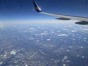 View from the plain on the flight back to the U.S.