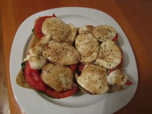 Open face caprese sandwiches