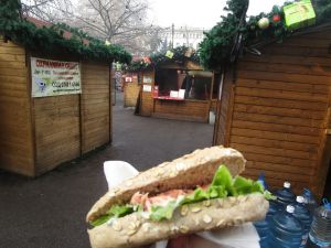 Smoked salmon sandwich at German Christmas Market - Sofia