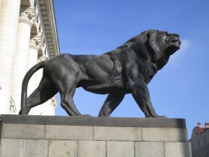 Lion in front of Palace Of Justice in Sofia