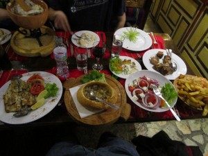 Homeless Dan’s delicious meal at Hadjidraganovite Izbi in Sofia