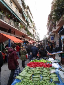 Spontaneous farmers market in Athens