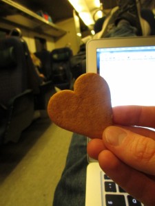 Pepparkakor cookie on train in Sweden