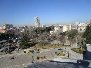 View from top of Pyramid of Tirana