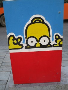 Homer graffiti – Tirana