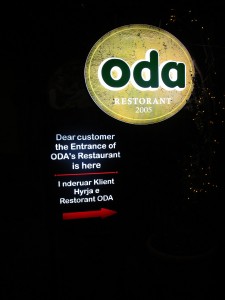 Oda’s very helpful sign – Tirana