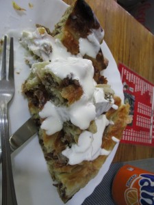 Burek with yogurt sauce