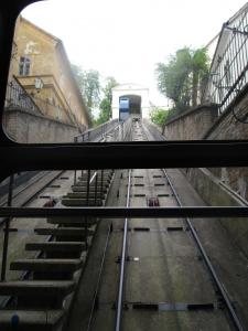 View from bottom of ridiculous funicular - Zagreb