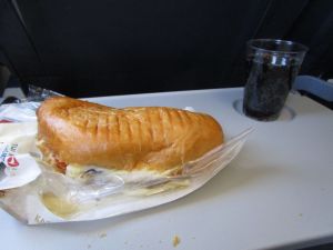 Even on the shortest flights, like the slightly over one hour flight from Sofia to Istanbul, Turkish Airlines hooks you up with a hot sandwich.  Incredible.